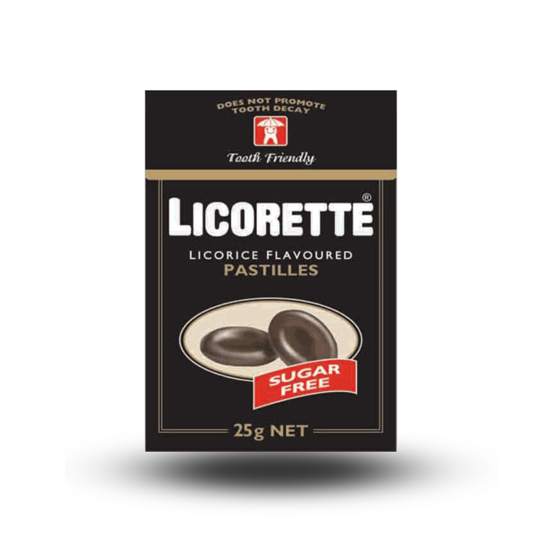 locorette sugar free licorice flavoured pastilles