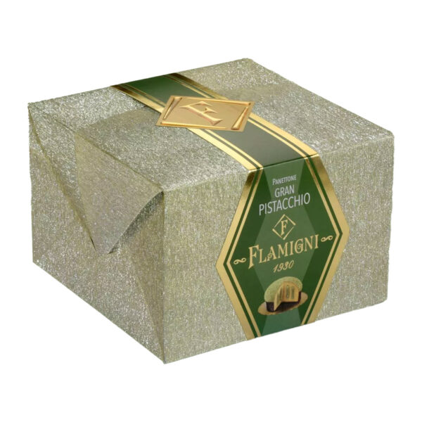 flamigni cakes | daprano and company | flamigni gran pistacchio panettone | pistachio filled panettone